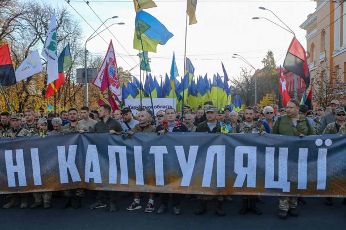 Mass protests against the Kremlin-imposed peace plan in Ukraine